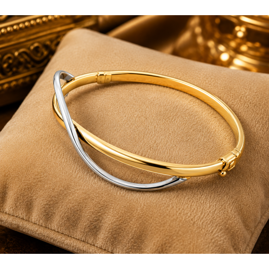 Pre Owned 9ct Two Tone Bangle ZB880